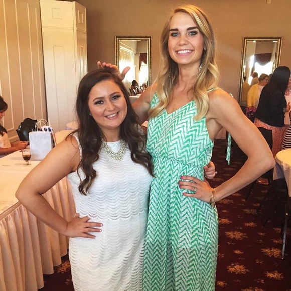 Green Chevron Maxi Dress - Picture 2 of 2